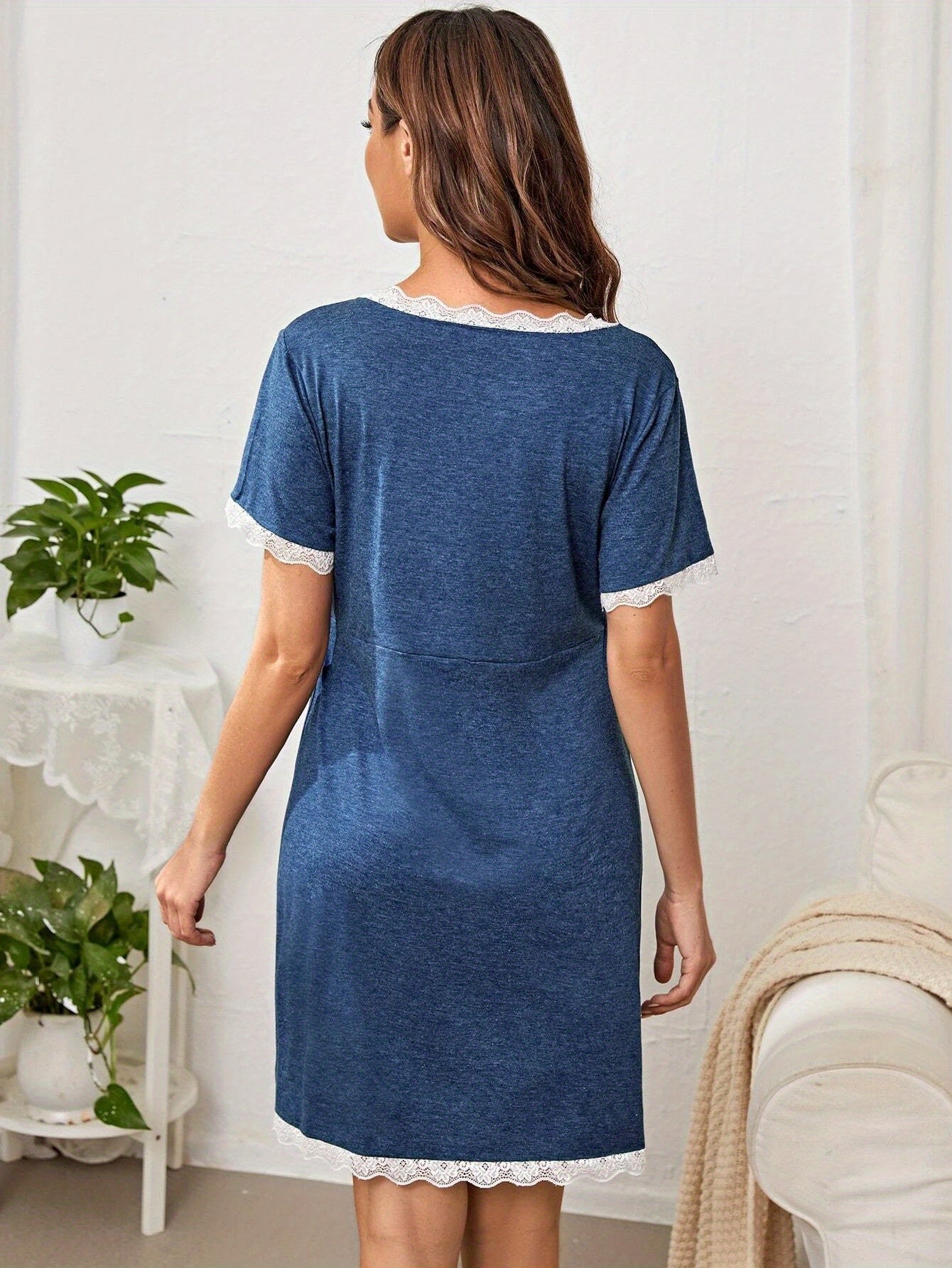Solid Color Short Sleeve Nursing Casual Wear for Pregnant Women Suitable for - product view 5