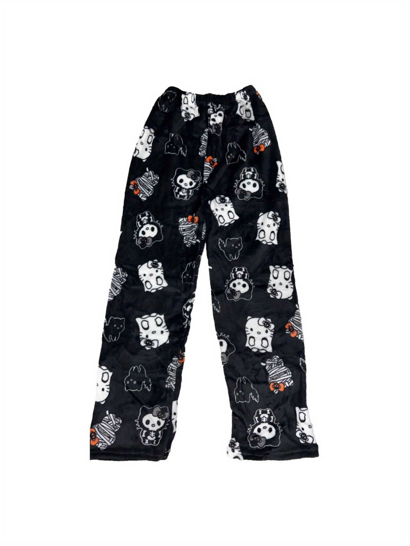 Sanrio Hello Kitty Men's Anime Pajamas - Hello Kitty Face & Iconic Print Flannel Sleepwear, Cozy Winter Lounge Pants, Machine Washable Cartoon Sleepwear for & Men (-)