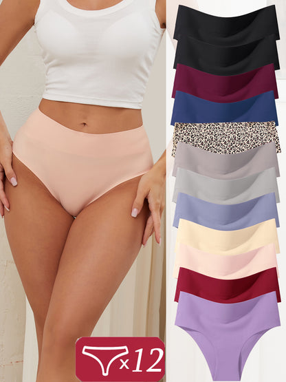 12pcs Seamless Panties for Woman High Waisted Panty Shapewear Brazilian Briefs