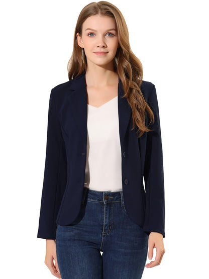 Women's Work Office Blazer Stretch Lapel Collar Long Sleeve Jacket Suit Blazer Blazers for Women