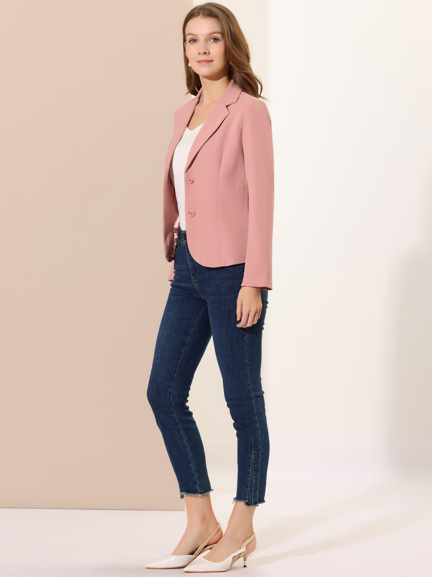 Women's Work Office Blazer Stretch Lapel Collar Long Sleeve Jacket Suit Blazer Blazers for Women