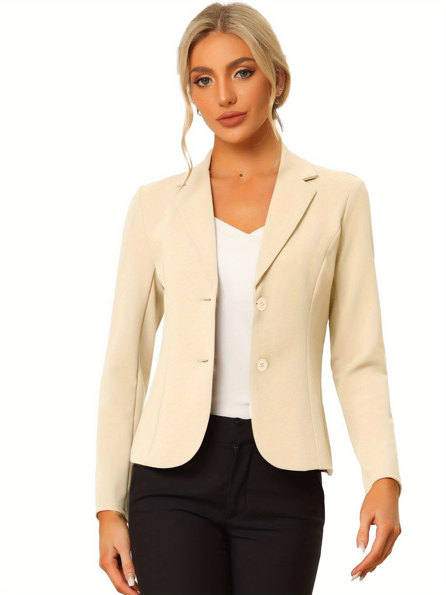 Women's Work Office Blazer Stretch Lapel Collar Long Sleeve Jacket Suit Blazer Blazers for Women