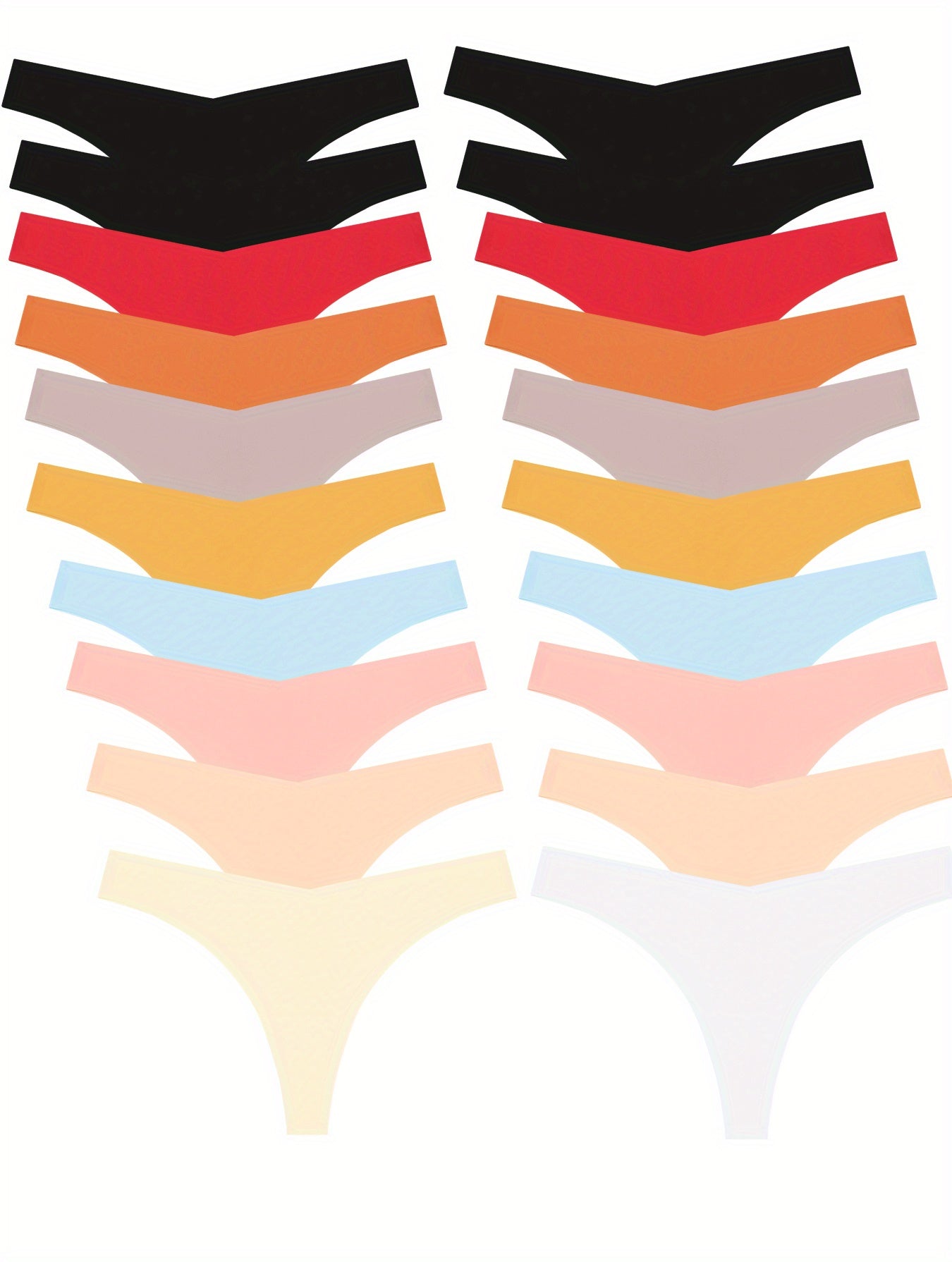 20pcs Seamless Panty Solid Color Underwear For Women T-back Lingerie Comfortable Briefs