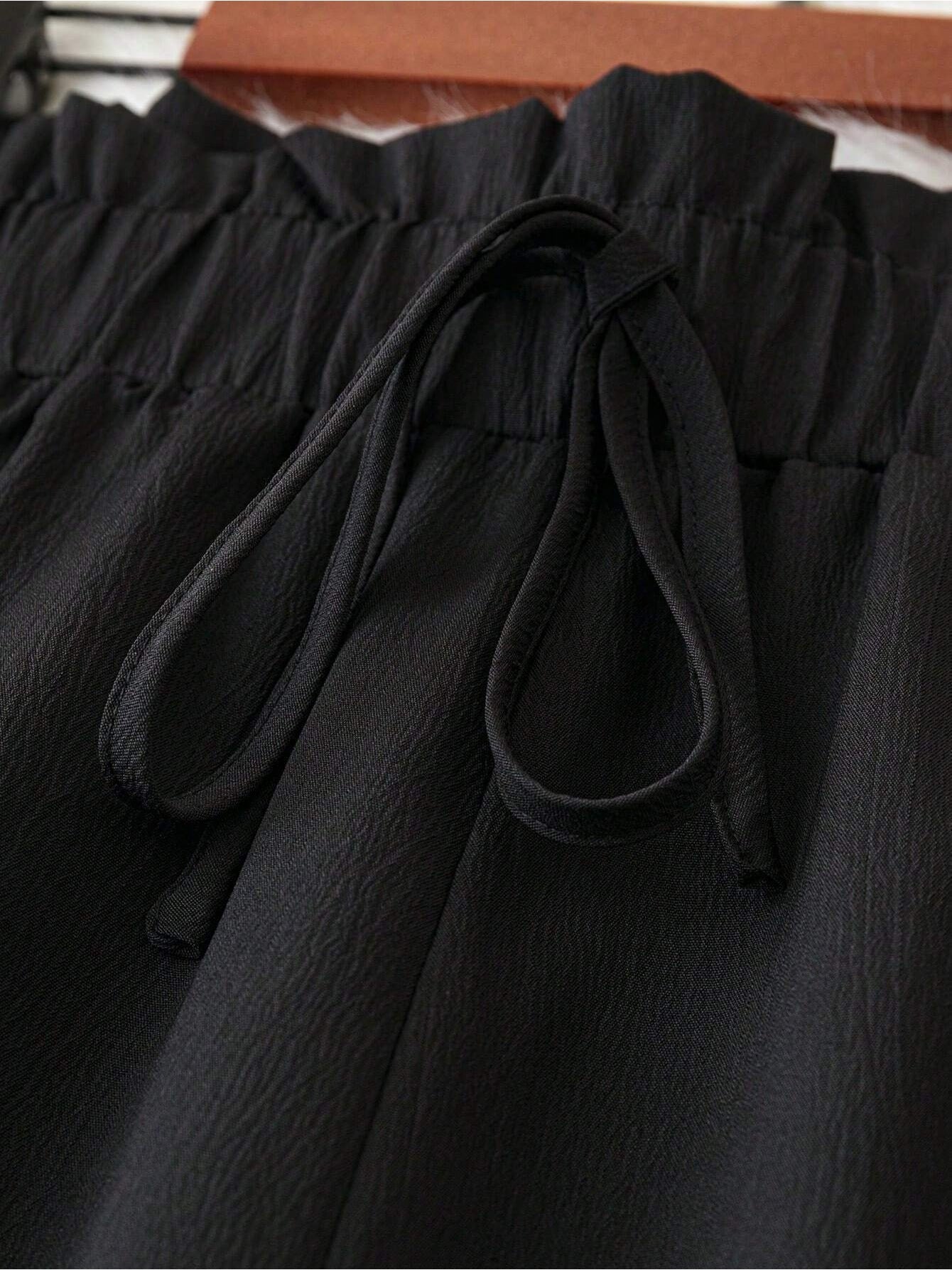 Plus Size, Women's Plus Size Elastic Waistband, Headband, Waist Knot, Wide Leg Pants, Summer Casual Wide Leg Pants