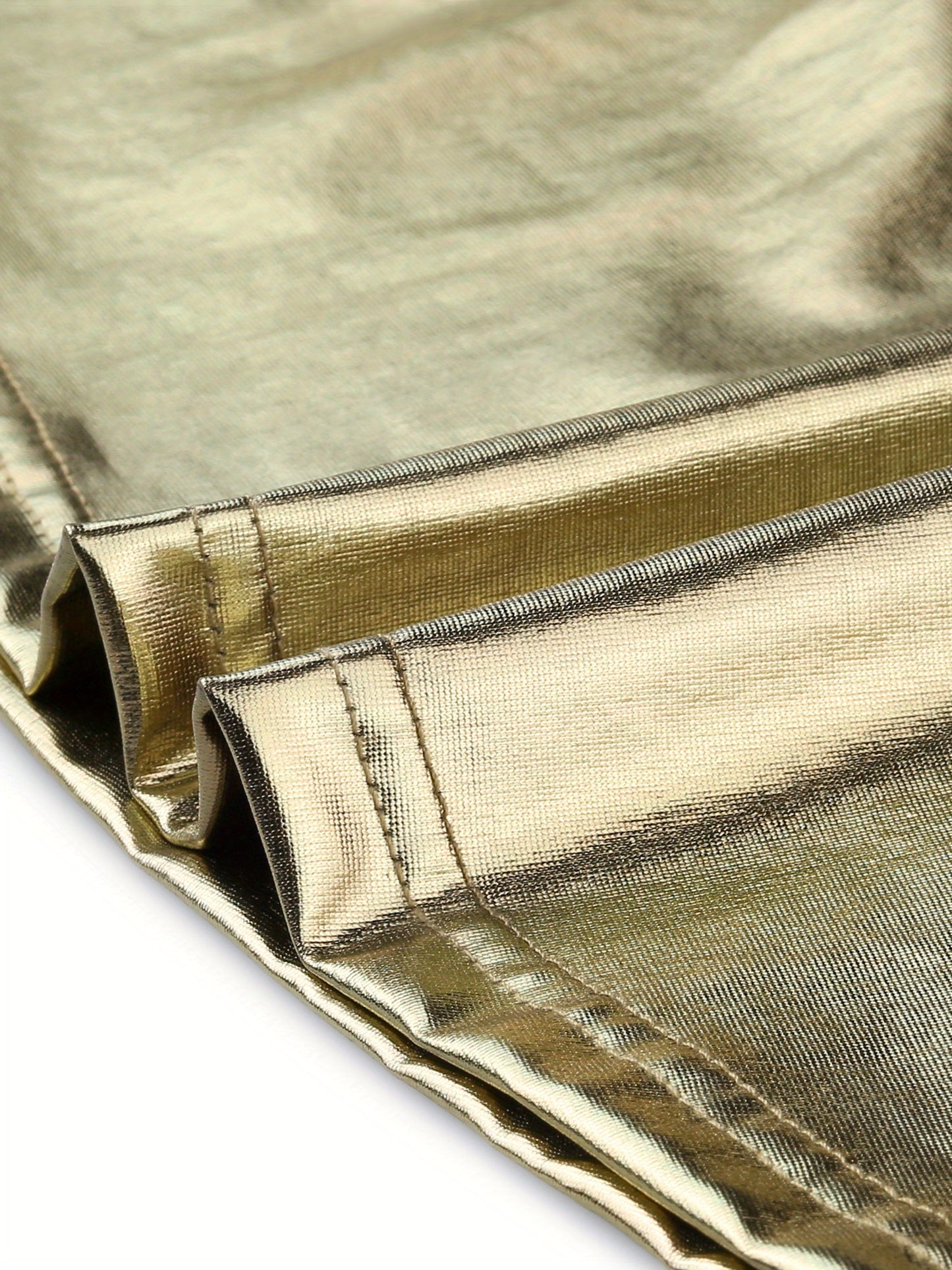 Metallic Holographic Women's High Waist Sleeveless Club Party Disco Dress