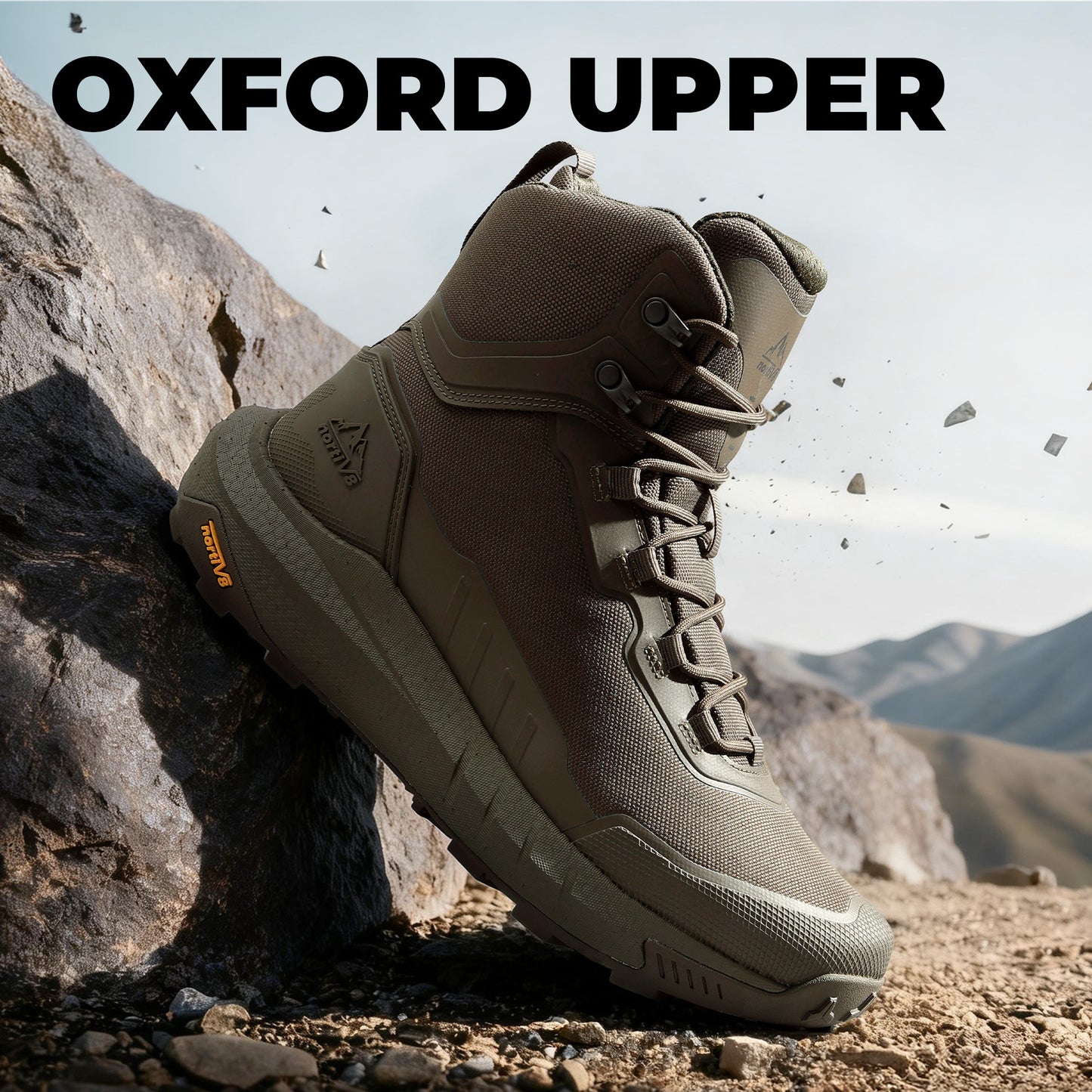 Men's Tactical Hiking Boot Lightweight Cushion Sole Boots for Work All Day Side Zipper Motorcycle Combat Boot 8 Inches