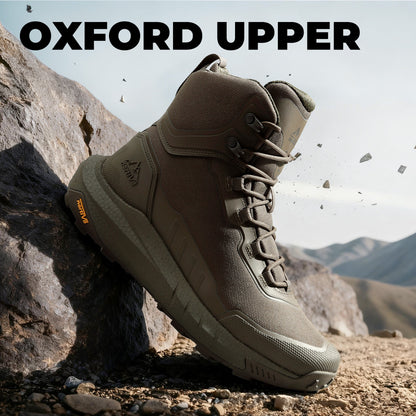 Men's Tactical Hiking Boot Lightweight Cushion Sole Boots for Work All Day Side Zipper Motorcycle Combat Boot 8 Inches