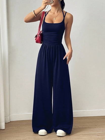 Casual Loose-Fitting Pleated Jumpsuit for Women, Suitable for Spring And Summer