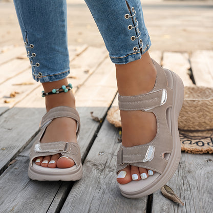 Women'S Premium Adjustable Strap Platform Sandals | Elegant, Comfortable Orthopedic Summer Casual Open-Toe Walking Shoes, High-Quality Breathable And Non-Slip Fashion Footwear With Microfiber Upper And Sole, Women Shoes