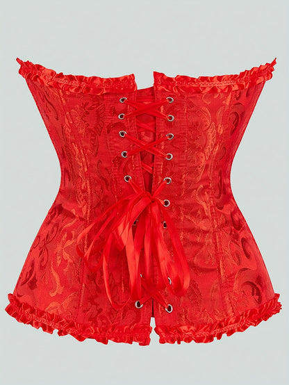 Palace Style Corset with Boning to Shape Waist And Push Up Bust, Sexy Jacquard Shapewear Top, Suitable for Wearing with A Dress, for Halloween Christmas