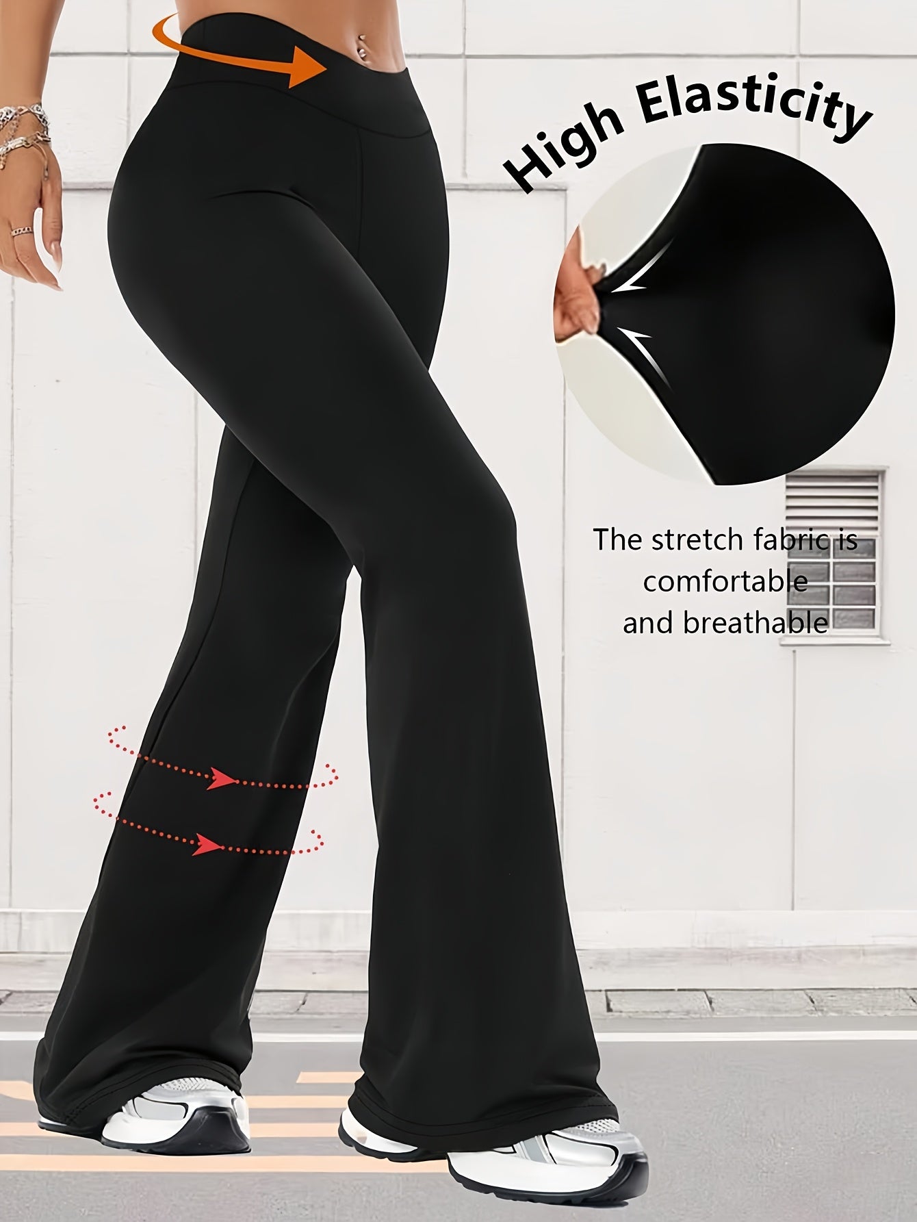 Four-piece Set Of Women'S Fashionable Spring Front-slit Bell-bottom Pants, High-waisted Casual Home Pants For Summer, Flattering The Figure, Women'S Christmas Outfit
