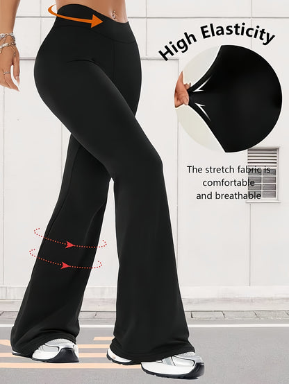 Four-piece Set Of Women'S Fashionable Spring Front-slit Bell-bottom Pants, High-waisted Casual Home Pants For Summer, Flattering The Figure, Women'S Christmas Outfit