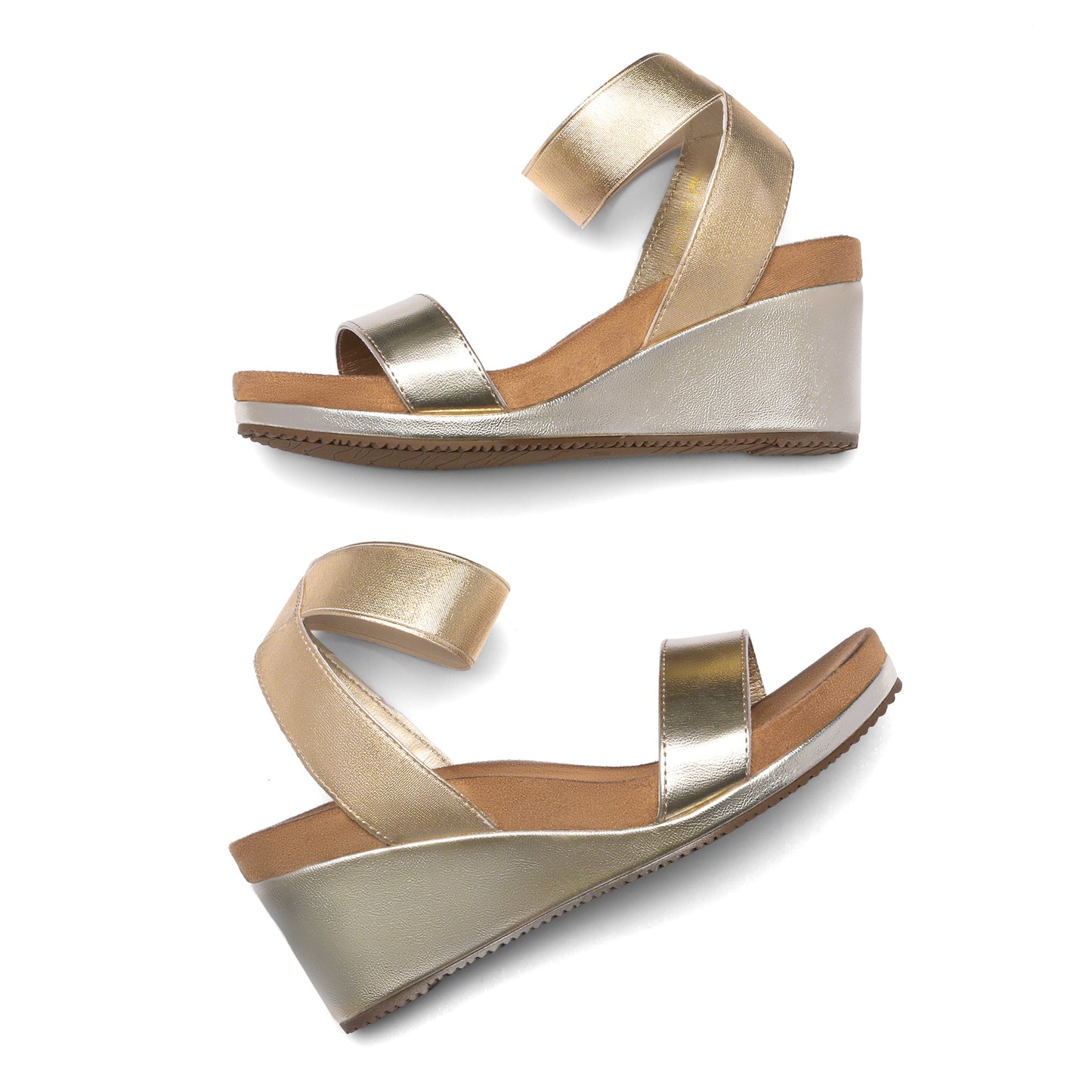 Womens Open Toe Elastic Ankle Strap Platform Wedge Sandal Summer Shoes, Stable Durable, Comfy Soft, Simple Chic, Casual, for party, dance, shopping, walk, office, beach