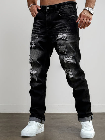 Men's Skinny Jeans - Classic Wash Distressed