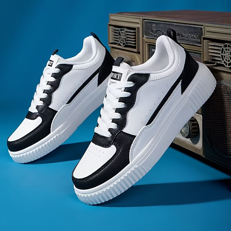 Women'S White Casual Sports Shoes - Lace-Up Low-Top Flat Tennis Shoes, Breathable Upper, Shock-Absorbing And Wear-Resistant MD Sole, Suitable for All-Season Sports, Running, Traveling And Daily Wear, Skate Shoes, Fashionable Women'S White Sneakers