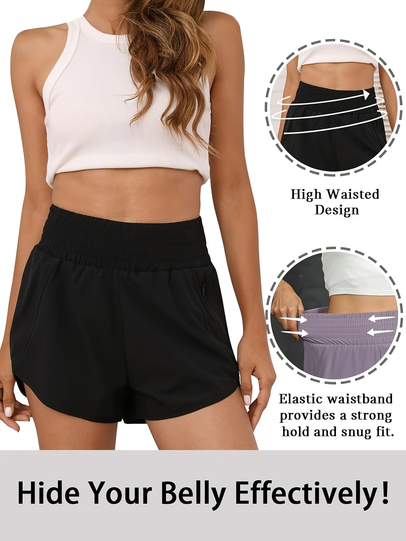 Women's Khaki High-Waist Shorts - product view 24