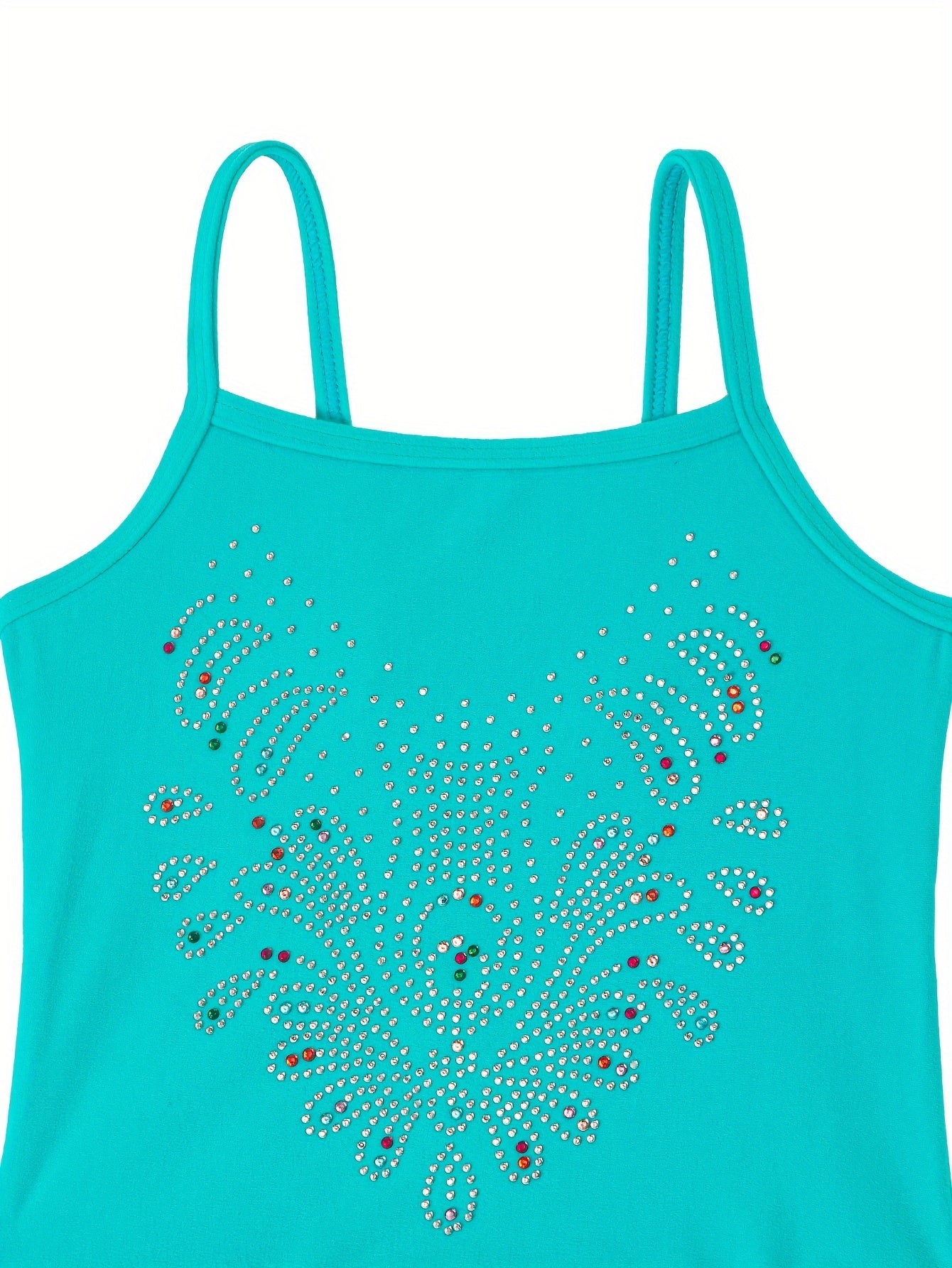 Girls' Sparkling Ballet Leotard with Rhinestones - Sleeveless, Stretchy Dance Dress for Training And Performances, Ballet Clothes for Girls