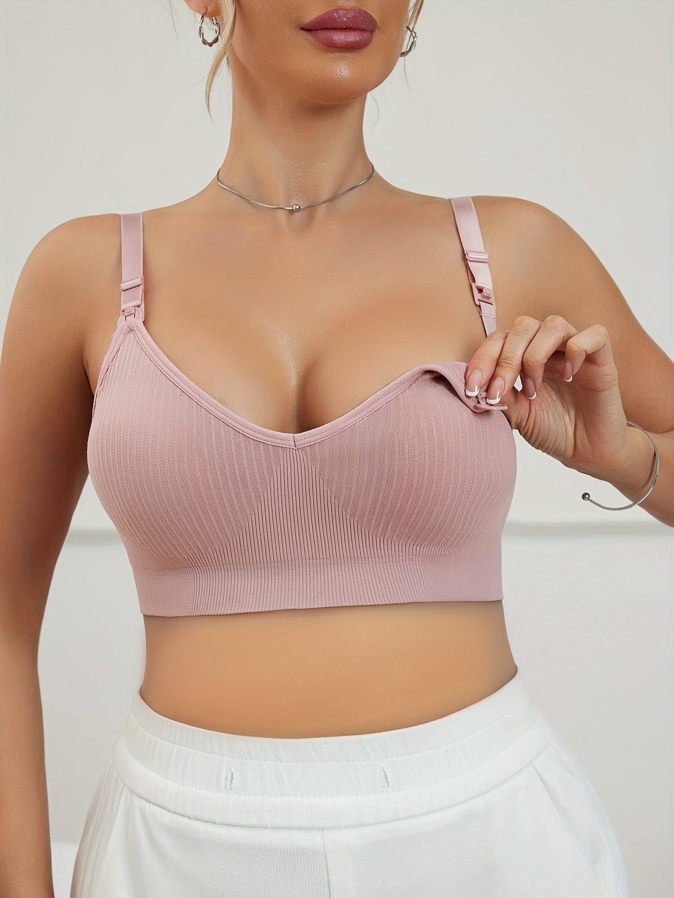 3 pcs of Pregnant Women Breastfeeding Underwear Breastfeeding Bra Open-Button Multi-Color Bra for Postpartum Comfort During Pregnancy