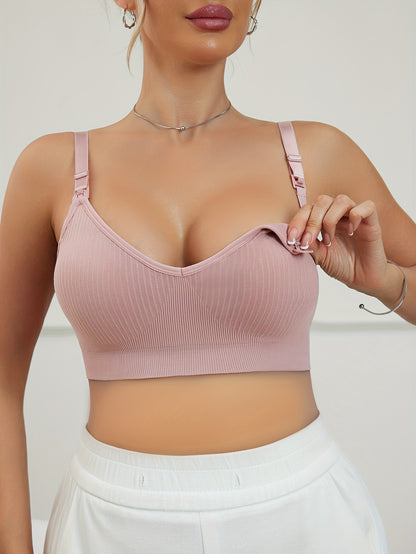 3 pcs of Pregnant Women Breastfeeding Underwear Breastfeeding Bra Open-Button Multi-Color Bra for Postpartum Comfort During Pregnancy