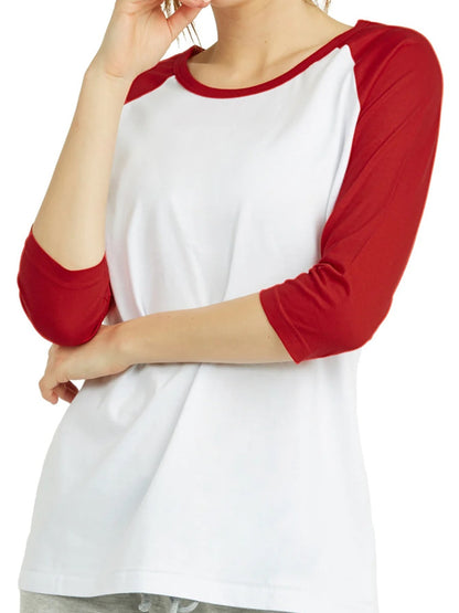 LADIES COTTON BASIC BASEBALL TEE