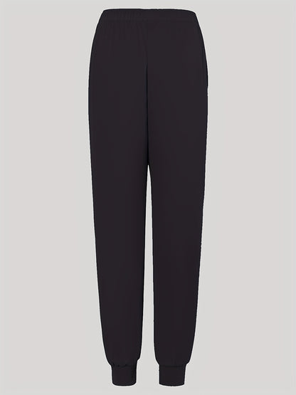 Women'S Frosted Pocket Brush Pants with Elastic Ribbed Toe Binding Work Pants