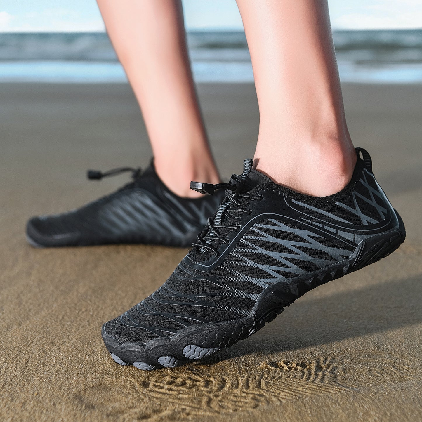 Lightweight Water Shoes for Couples, Yogada Fitness Sports Sneakers, 1Stoutdoor Beach Swimming Shoes with Faux Sole And Fabric Lining