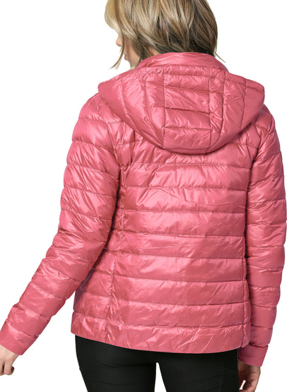 Women's Ultra Light Weight Packable Down Jacket with Removable Hood