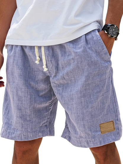 Men'S Summer Casual Knee Length Shorts, Lightweight Breathable Drawstring Shorts for Daily Wear And Beach