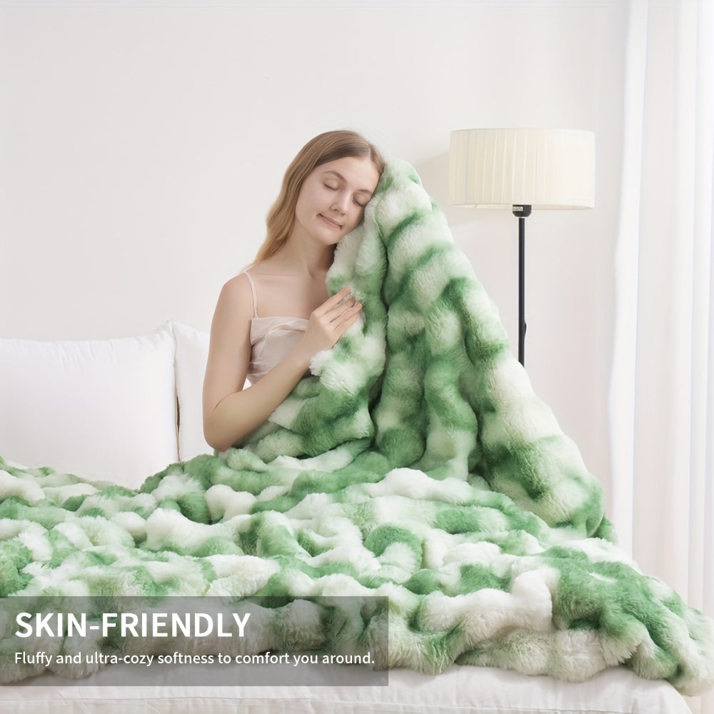 Soft Comfortable Kids' Blankets Warm 3D Rabbit Fur-Like Double-Sided Fleece Blanket Perfect for Napping AC Rooms. Suitable for Home Office Camping Travel. Multi-functional All-season All-scene. Ideal Halloween Christmas Gift