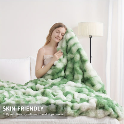 Soft Comfortable Kids' Blankets Warm 3D Rabbit Fur-Like Double-Sided Fleece Blanket Perfect for Napping AC Rooms. Suitable for Home Office Camping Travel. Multi-functional All-season All-scene. Ideal Halloween Christmas Gift