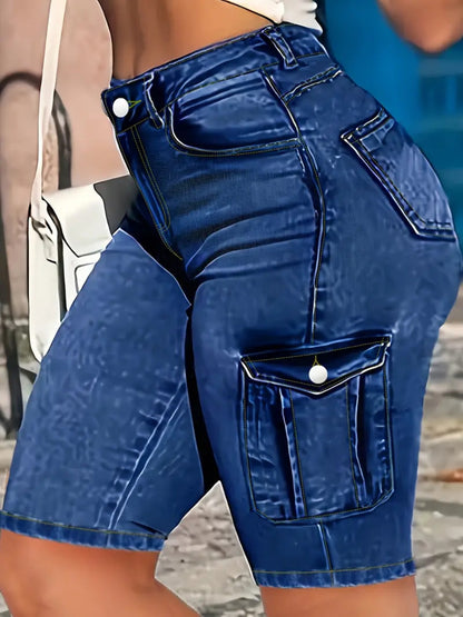 High-Waisted Denim Shorts for Women, Perfect for Summer, Featuring Stylish Pockets And a Comfortable Fit