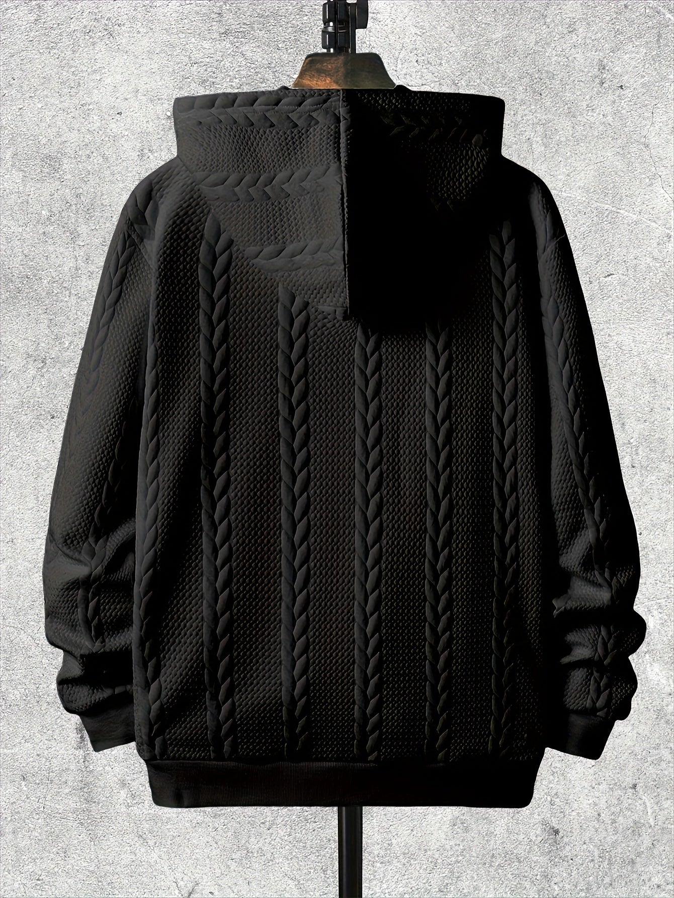 [Brown Hooded Jacket] Stylish Brown Men'S Hooded Jacket| Long Sleeve, Casual Knit Zip-Up with Pockets, All-Season Wear