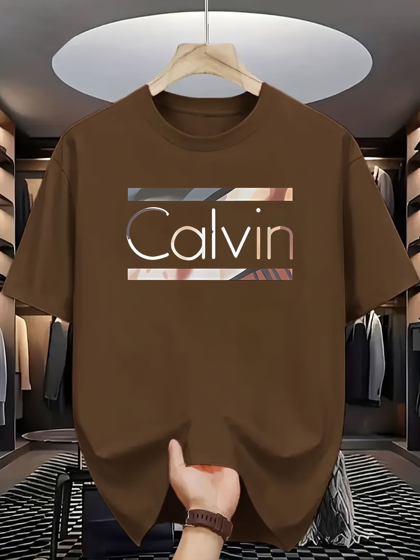 Men'S Casual T-Shirt Featuring a Creative Letter Design, Made from 100% Knit Fabric, Perfect for Spring And Summer with Its Short Sleeves, Stylish And Adaptable