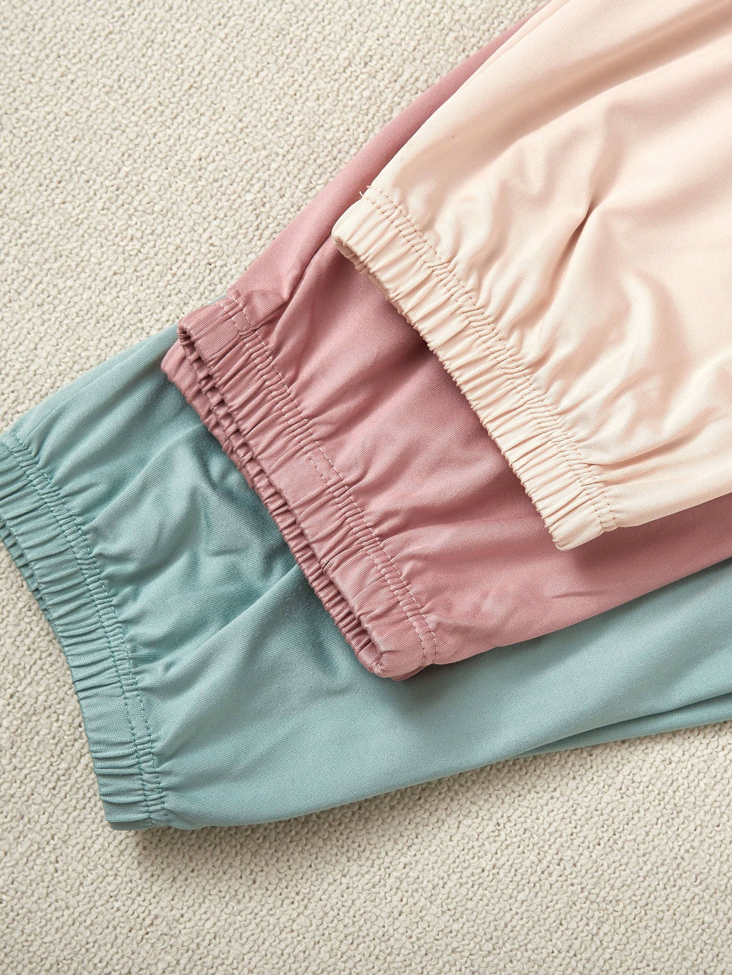 6pcs Set of New Women's Pajamas, 3pcs Set of Short-sleeved Tops and Three Long Pants, Casual Home Clothes, Solid Color Set, 3pcs Set of Pajamas