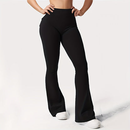 New Women'S Casual Loudspeaker Yoga Pants Training Loudspeaker Pants High Waist Work Clothes Belt Pocket Sportswear