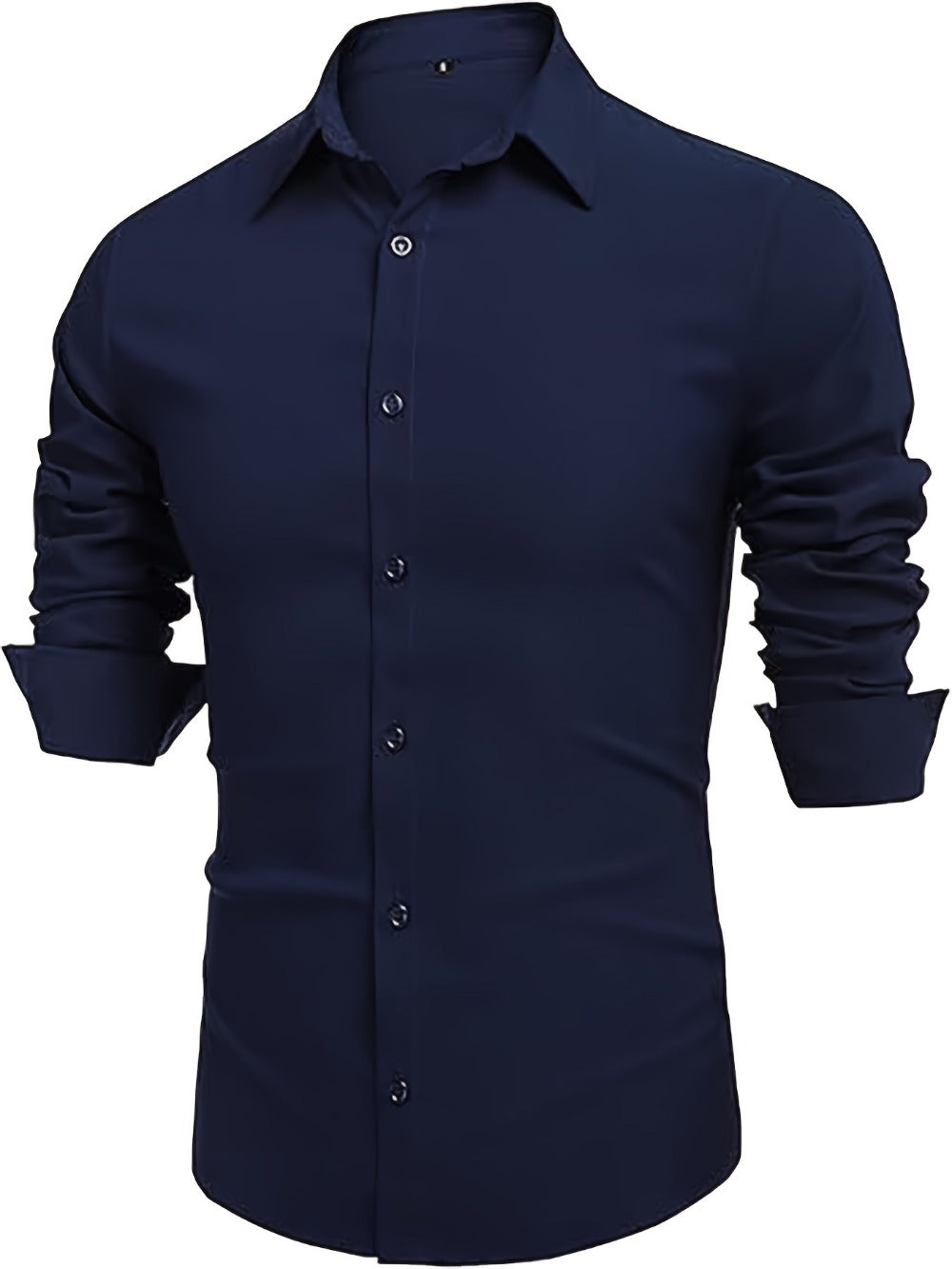 Men's Solid Slim Fit Long Sleeve Dress Shirt - Wrinkle Resistant
