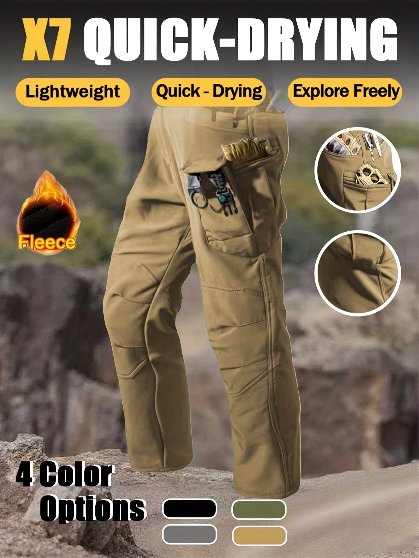 Men'S New Thickened Two-Piece Windproof Jacket And Hoodie Designed for Autumn And Winter, Featuring Multiple Pockets, Elastic Materials, And Warmth, Ideal for Hiking, Skiing, Fishing, And Outdoor Sports. Tactical Style with Breathable Fabrics