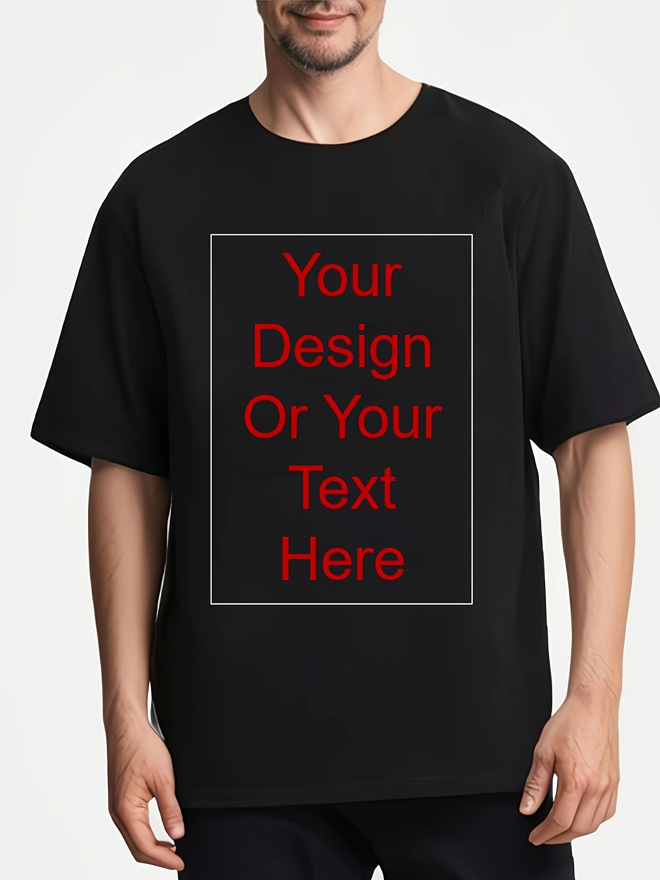 Customizable 100% Thickened Unisex T-Shirt - Personalized Photo Selfie Design, Soft Breathable Fabric, Round Neck Short Sleeve, Machine Washable, Unique Gift for Boyfriend Or Girlfriend, Custom T Shirt Extra Long Plussize, Plus Size