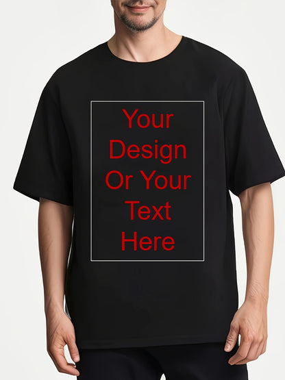 Customizable 100% Thickened Unisex T-Shirt - Personalized Photo Selfie Design, Soft Breathable Fabric, Round Neck Short Sleeve, Machine Washable, Unique Gift for Boyfriend Or Girlfriend, Custom T Shirt Extra Long Plussize, Plus Size