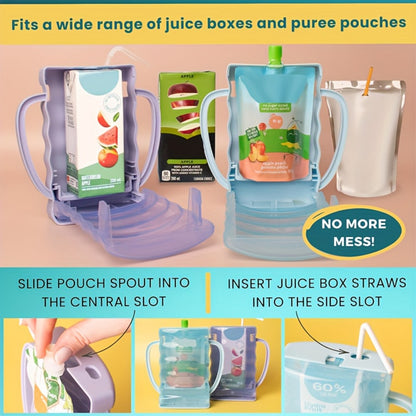 Kids Food Pouch Holder - 2-Pack Anti-Squeeze Stand
