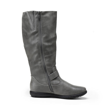 Women's Wide Calf Knee High Boots, Fashion Faux Fur-Lined Winter Boots