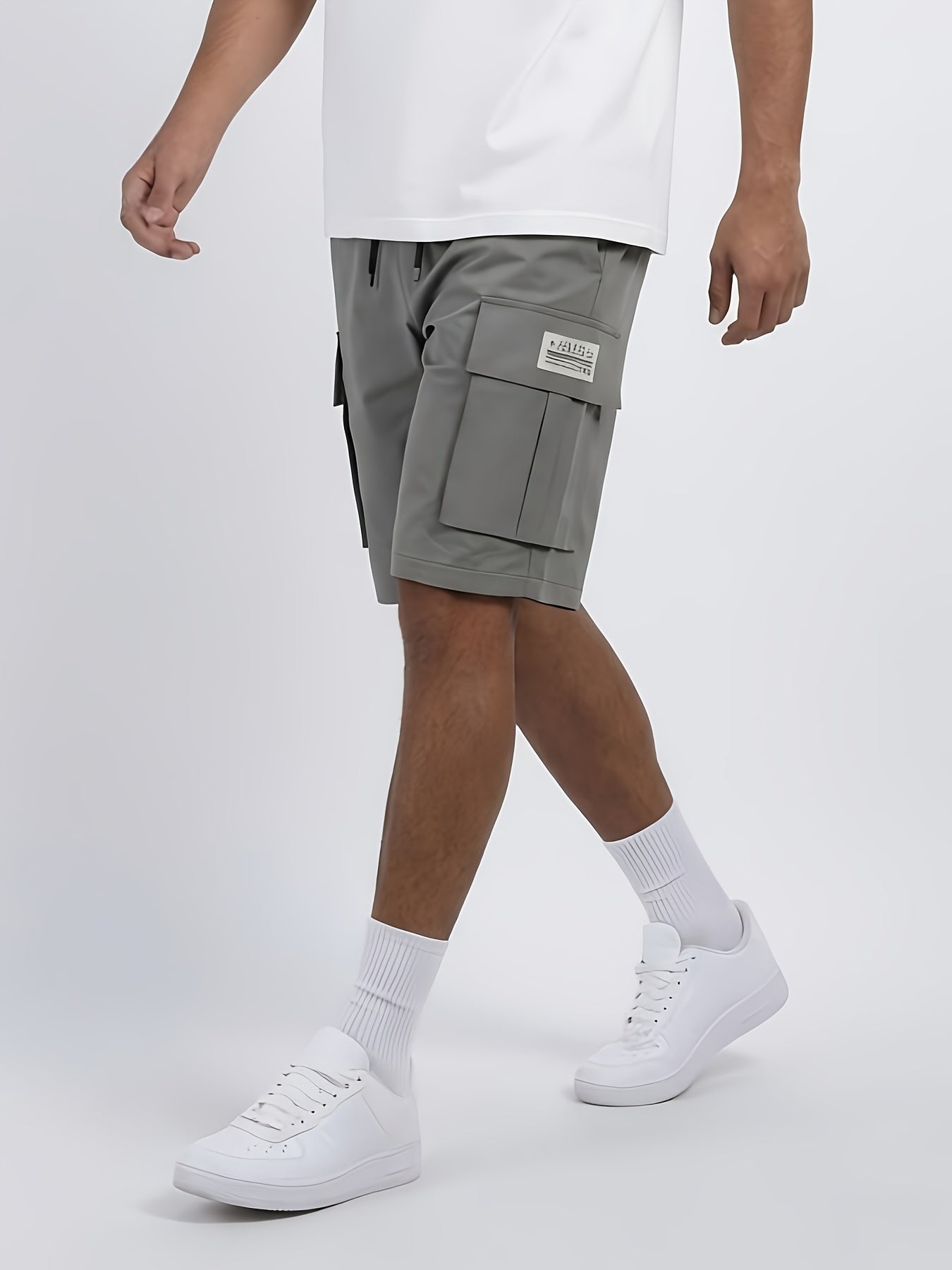 3-Pack Men'S Cargo Shorts, Solid Color Camouflage Series, Casual Athletic Shorts - Multi-Pocket Ripstop, Adjustable Waist (Black, Gray, Khaki) - Outdoor & Travel