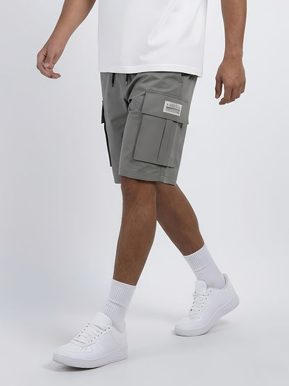 3-Pack Men'S Cargo Shorts, Solid Color Camouflage Series, Casual Athletic Shorts - Multi-Pocket Ripstop, Adjustable Waist (Black, Gray, Khaki) - Outdoor & Travel