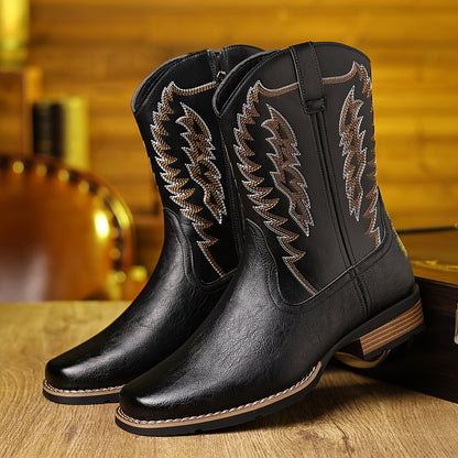 CKYF Western Cowboy Men's High-Top Embroidered Boots