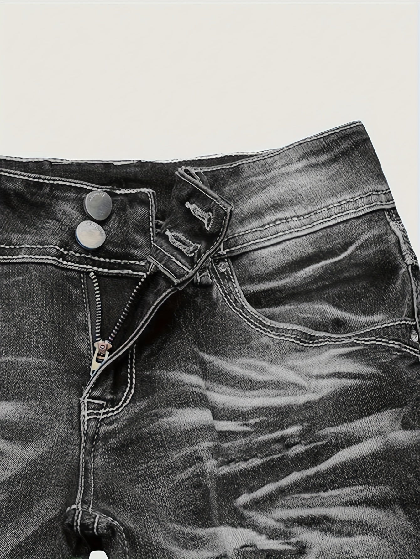 Non-stretch Multi-pocket Design, Classic Zipper Button, Fashionable Casual Versatile Jeans