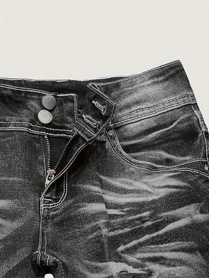 Non-stretch Multi-pocket Design, Classic Zipper Button, Fashionable Casual Versatile Jeans