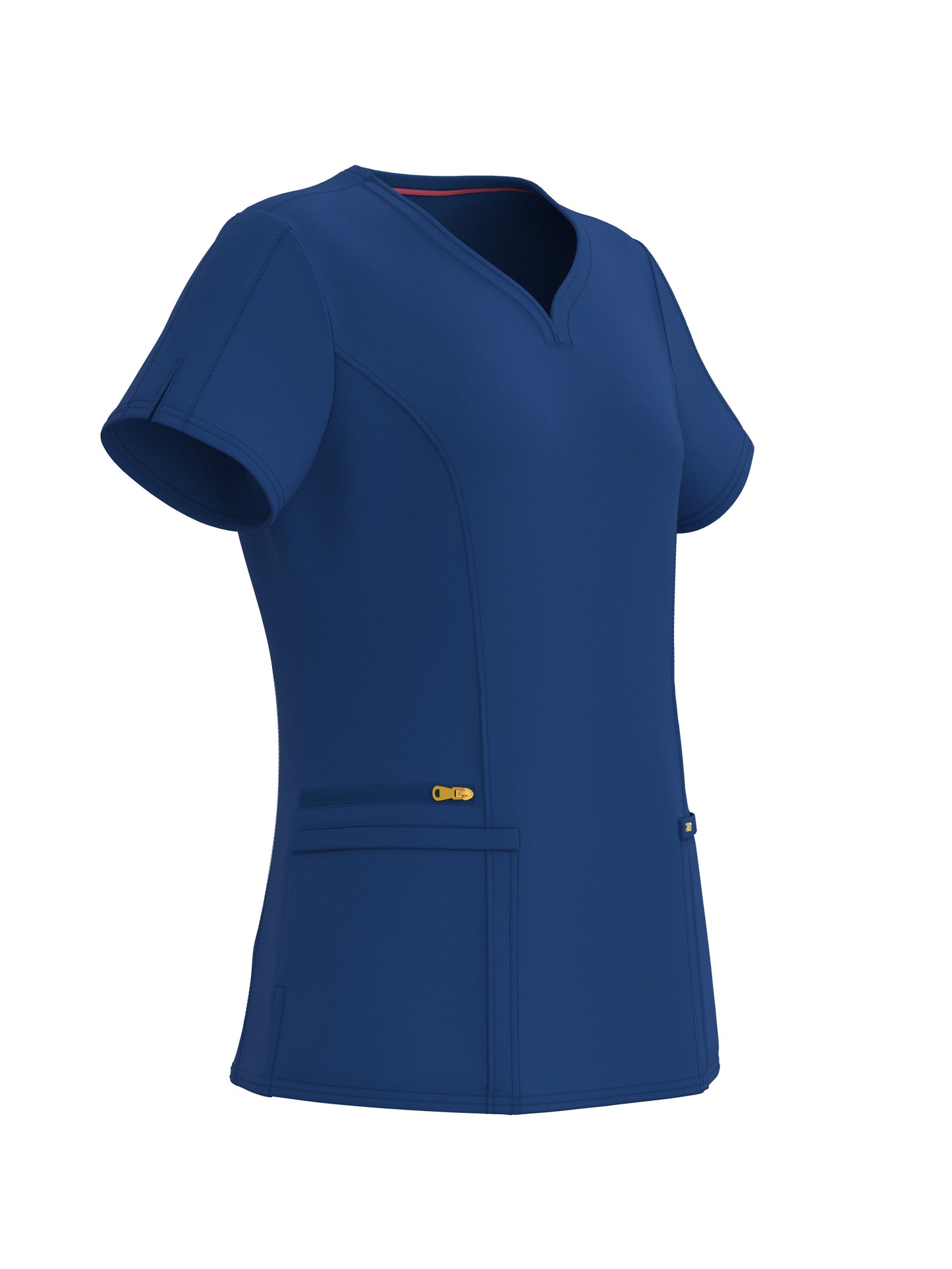 PandaFlex modern neck in Four-Way Stretch Fashion Scrubs Set V-Neck Short Sleeve Scrub Top & Straight Leg Cargo Pants for Nurses with zipper pockets 3372