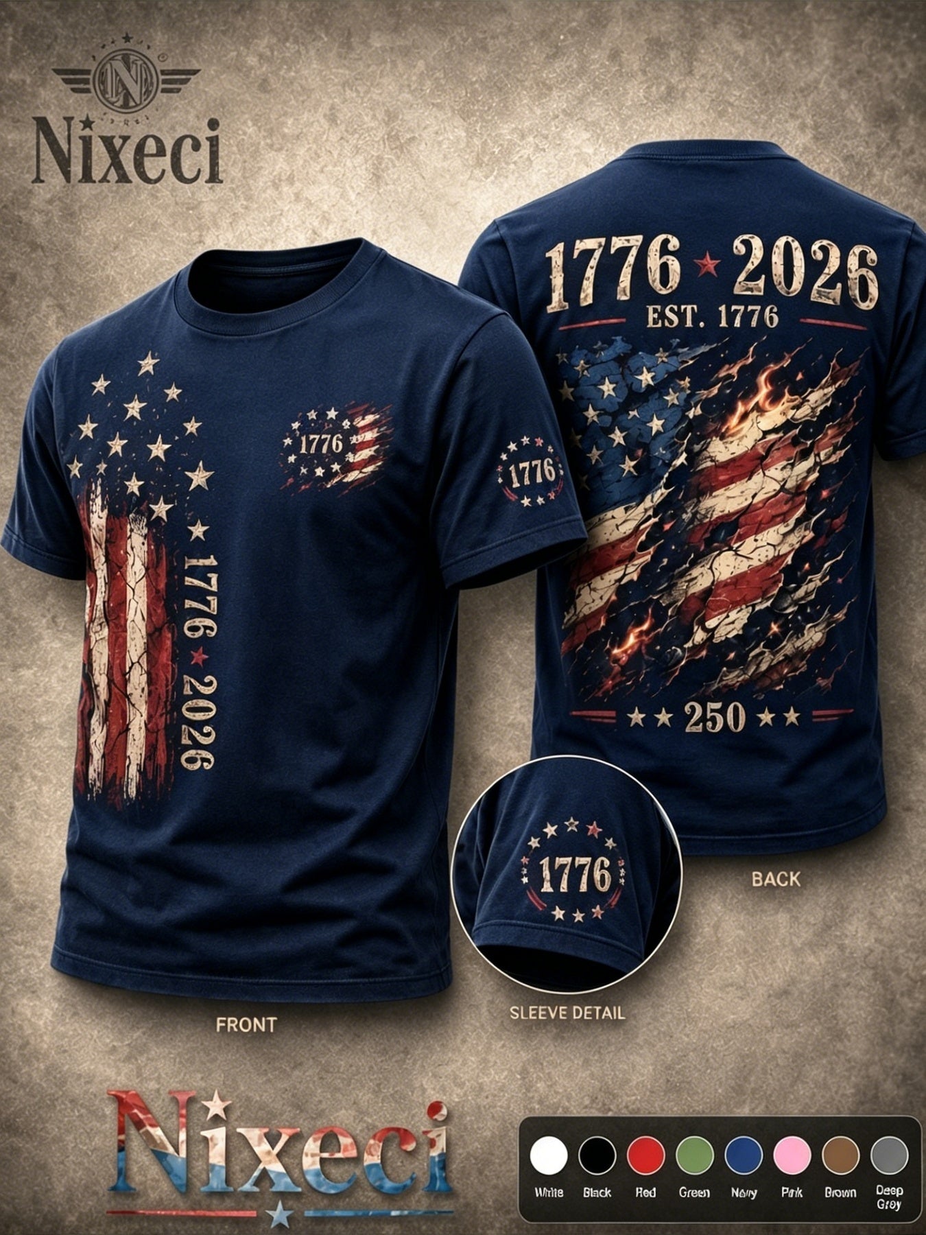 Navy Color Short-Sleeve T-Shirt - product view 1