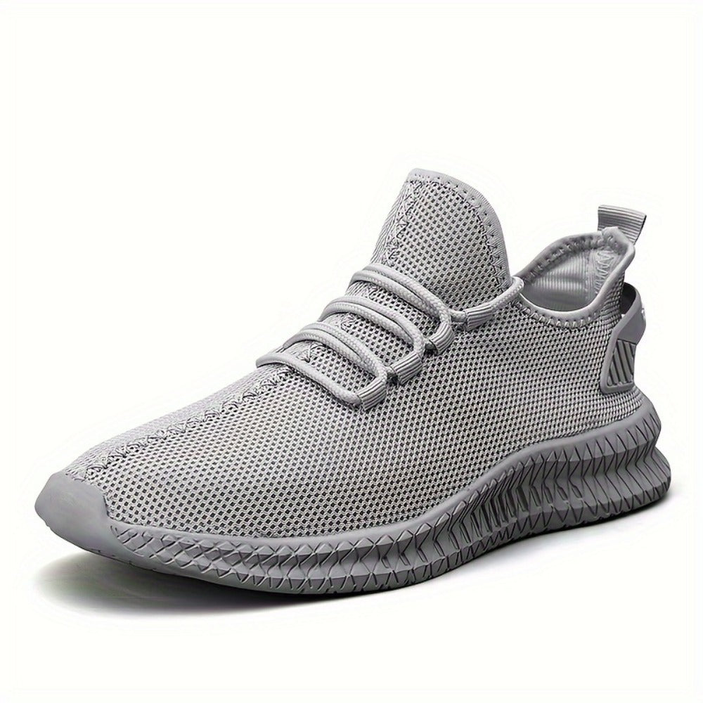 Men's Lightweight Low-Top Sports Shoes - Breathable Fabric and Rubber Sole