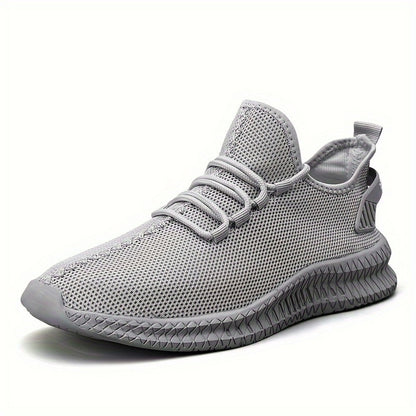 Men's Lightweight Low-Top Sports Shoes - Breathable Fabric and Rubber Sole